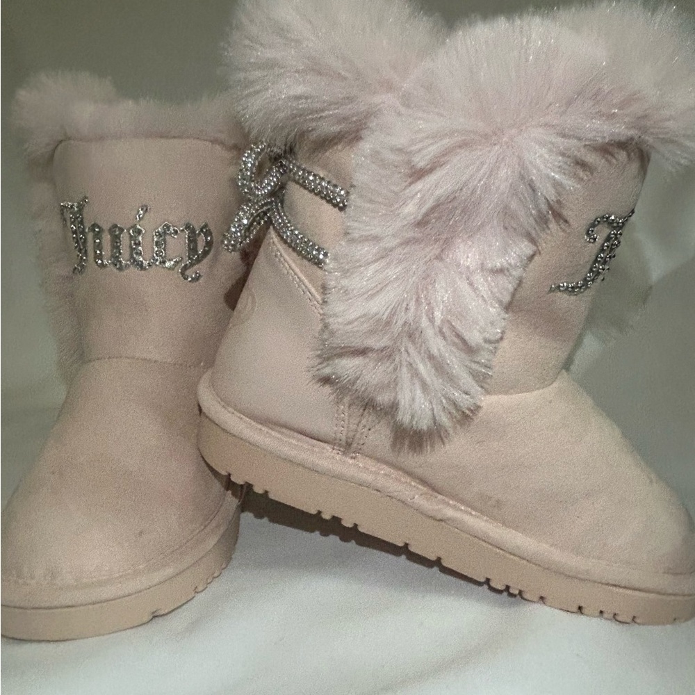 Juicy Couture Pink Fur Trim Boots